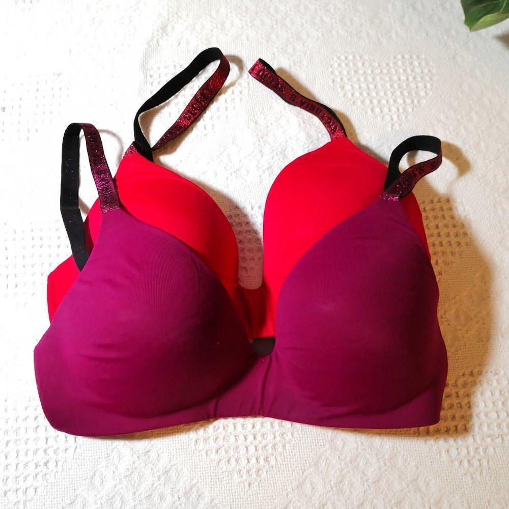 Victoria's Secret Very Sexy Wireless Push-Up Bras With Shine Straps Size 34C